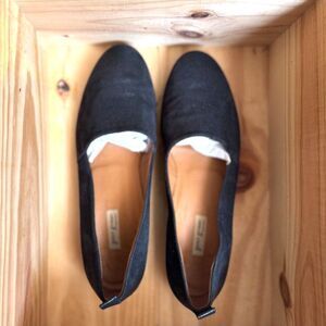 Paul Green Soft Blk Perforated Dot Nubuck Suede Leather Loafers SZ UK 5 = US 7.5